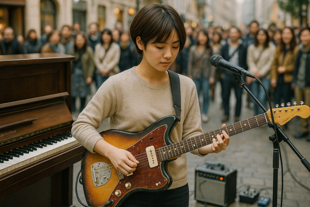 ヴィンテージギターの基本的なメンテナンス方法を意識しながら、路上でジャズを演奏する