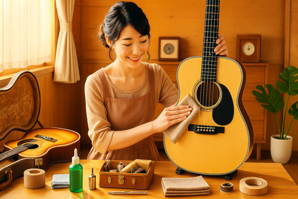 長く使うためのメンテナンスと価格維持のためにギターを磨く
